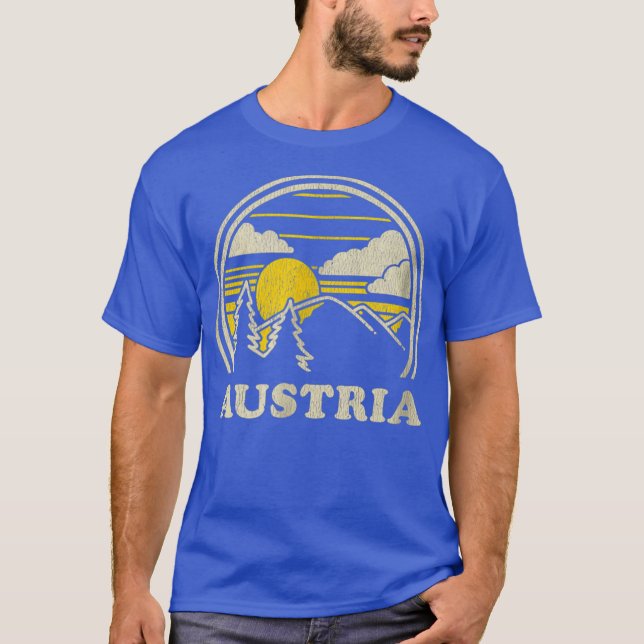 Austria T Shirt Vintage Hiking Mountains Tee (Front)