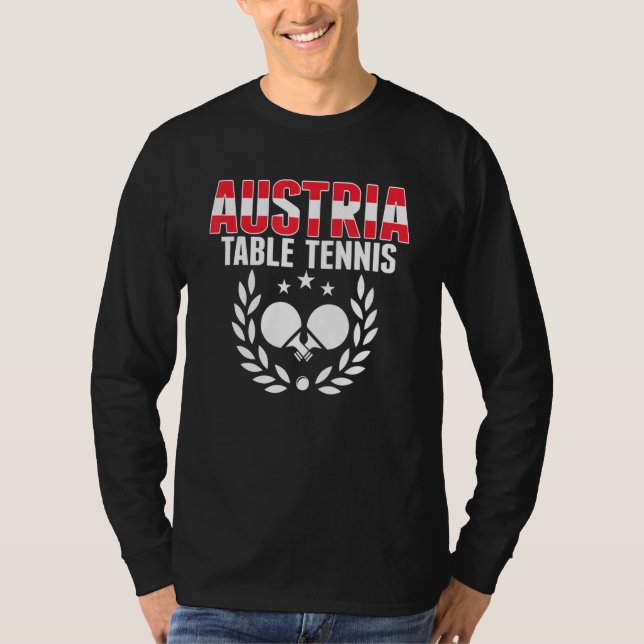 Austria Table Tennis   Austrian Ping Pong Supporte T-Shirt (Front)