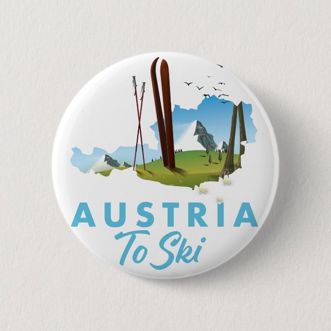 Austria to ski. poster button (Front)