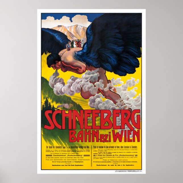 Austria Vienna Vintage Travel Poster Restored (Front)