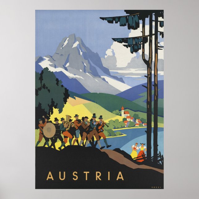Austria Vintage Travel Poster (Front)