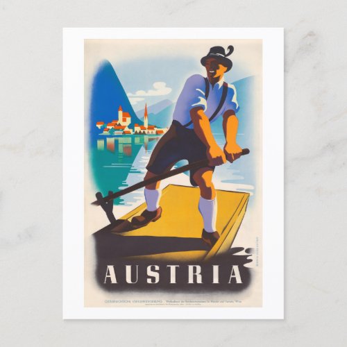 Austria Vintage Travel Poster 1935 Postcard