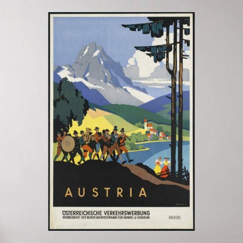 Austria Vintage Travel Poster Ad Retro Prints