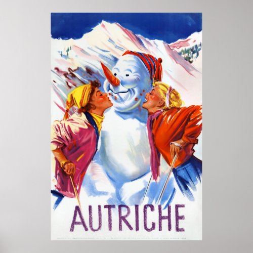 Austria Vintage Travel Poster Restored