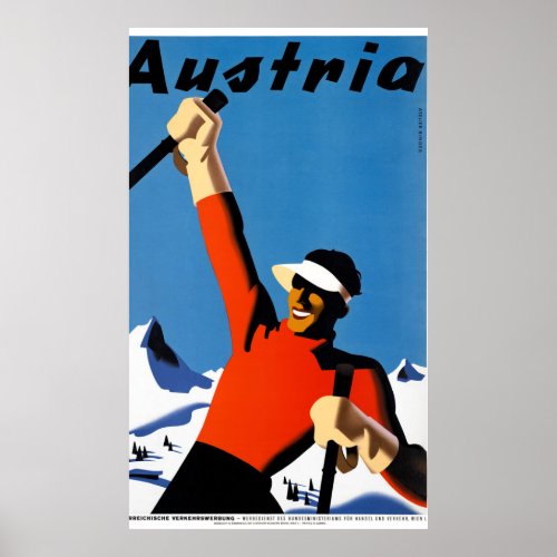 Austria Vintage Travel Poster Restored
