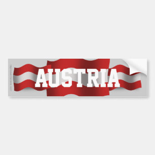 Austria Waving Flag Bumper Sticker
