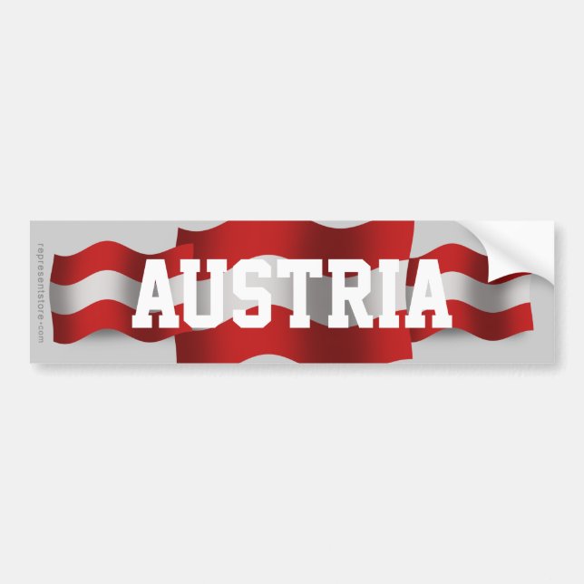 Austria Waving Flag Bumper Sticker (Front)