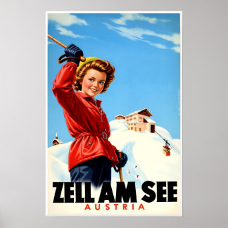 Austria, Zell Am See ski poster