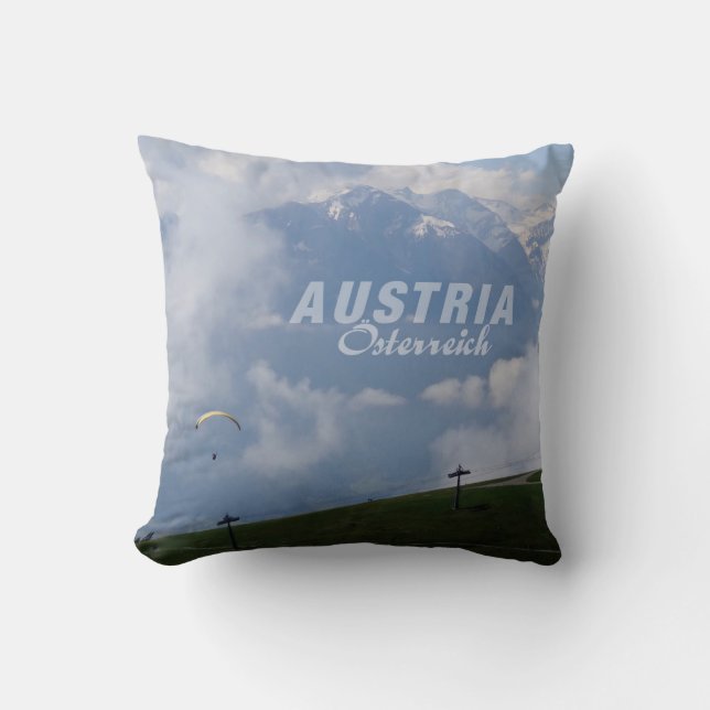 Austrian Alps custom throw pillow (Front)