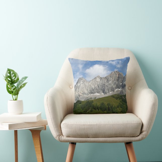 Austrian Alps In Summertime Throw Pillow (Chair)