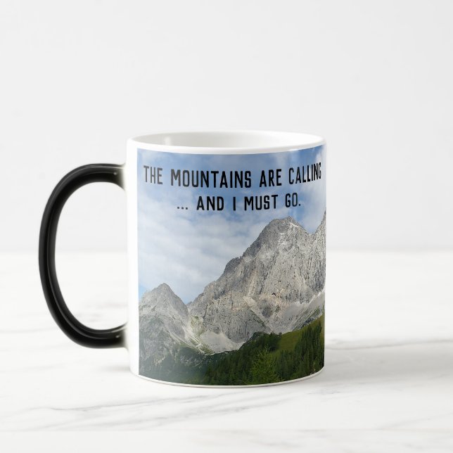 Austrian Alps With Quote Color Morph Mug (Left)