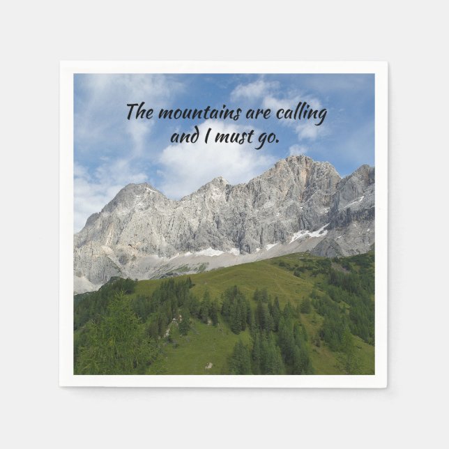 Austrian Alps With Quote Napkins (Front)