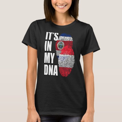 Austrian And Costa Rican Mix Dna Flag Heritage T_Shirt