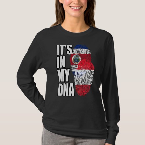 Austrian And Costa Rican Mix Dna Flag Heritage T_Shirt