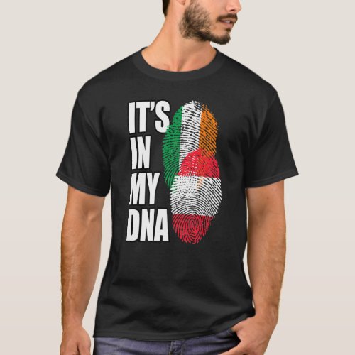 Austrian And Irish Mix DNA Flag Heritage T_Shirt