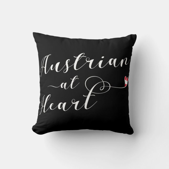 Austrian At Heart Throw Cushion, Austria Throw Pillow (Front)