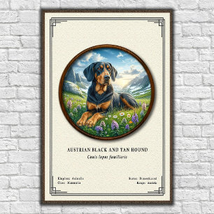 Austrian Black and Tan Hound Zoology Series Poster