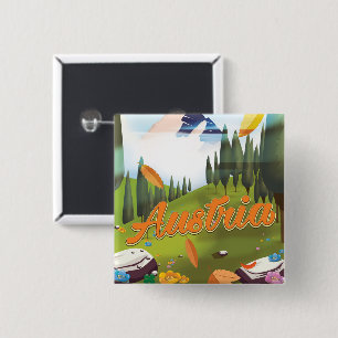 Austrian cartoon travel poster button