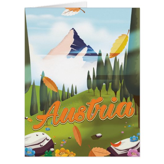 Austrian cartoon travel poster cards (Front)