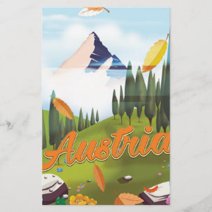 Austrian cartoon travel poster stationery