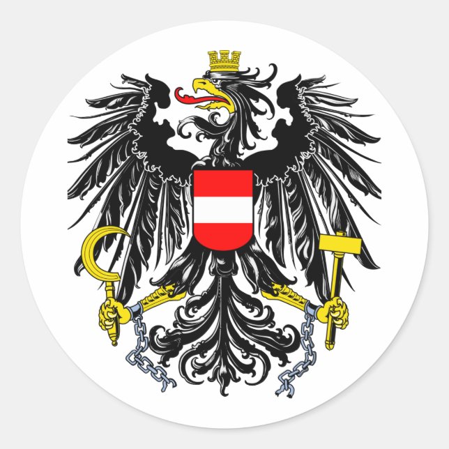 Austrian Coat of Arms Classic Round Sticker (Front)