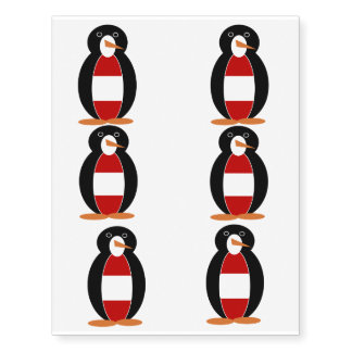 Austrian Flag 6 Worn by Mr. Penguin Temporary Tattoos