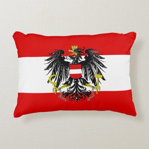 Austrian flag accent pillow