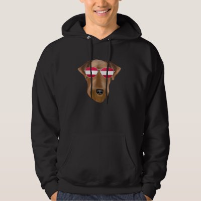 Austrian Flag Airedale Terrier Dog Austria Pocket Hoodie