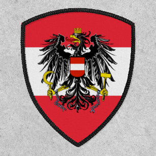 Austrian Flag and Coat of Arms, Flag of Austria Patch