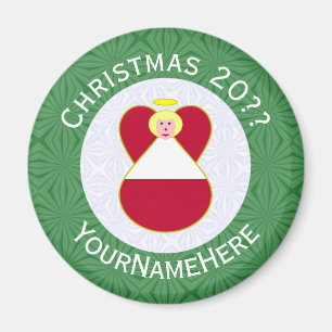 Austrian Flag Angel Christmas Personalized Magnet