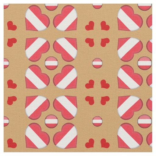 Austrian Flag & Austria Heart fashion Fabric