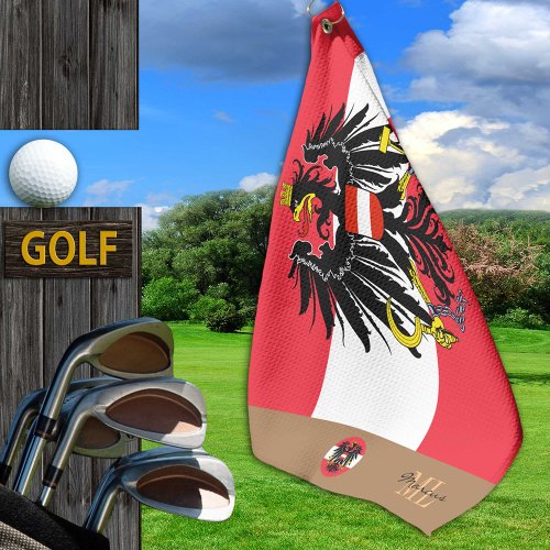 Austrian flag  Austria monogrammed Golf Towel