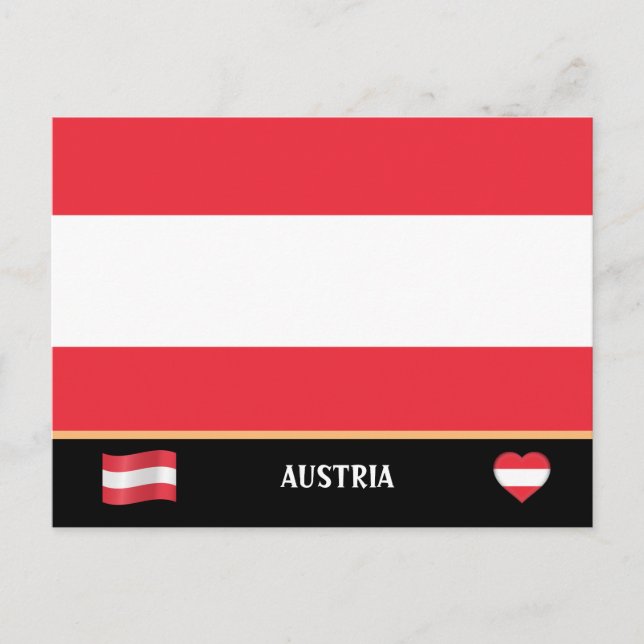 Austrian Flag & Austrian country travel / Austria Postcard (Front)