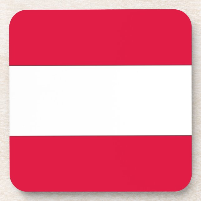 Austrian Flag Beverage Coaster (Front)