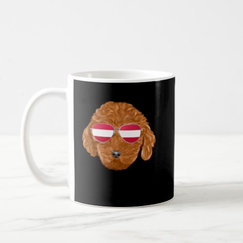 Austrian Flag Brown Poodle Dog Austria Pocket  Coffee Mug