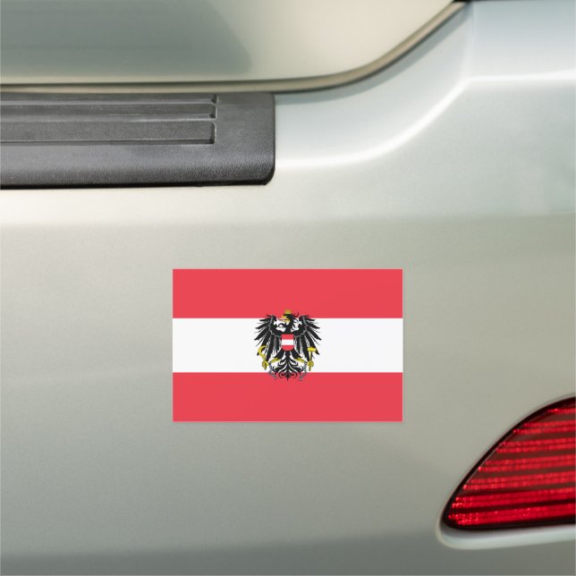Austrian flag car magnet (In Situ)