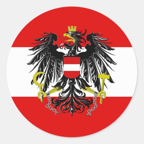 Austrian flag classic round sticker