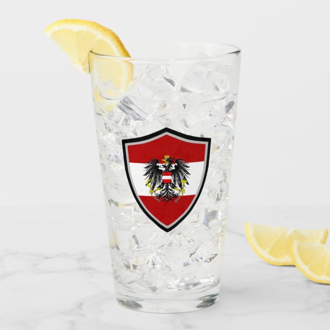 Austrian flag-coat arms glass (Front Ice)