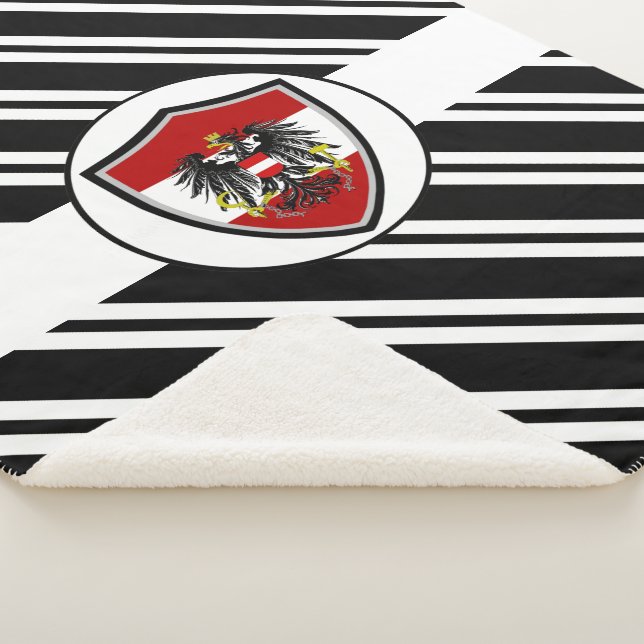 Austrian flag-coat arms sherpa blanket (3/4)