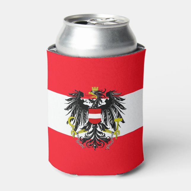 Austrian flag-coat of arms can cooler (Can Front)