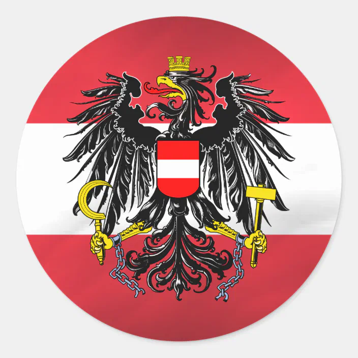 3'' or 5'' Austria Coat Of Arms Glossy Car Bumper Sticker Decal 