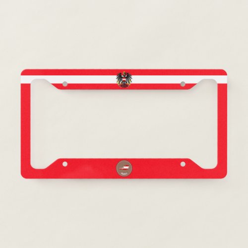 Austrian flag_coat of arms  license plate frame