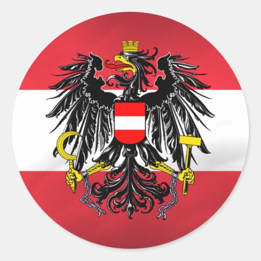 Austrian Flag & Coat of Arms Stickers | Zazzle