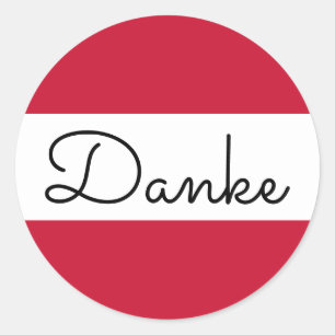 Austrian Flag Colors Danke Classic Round Sticker