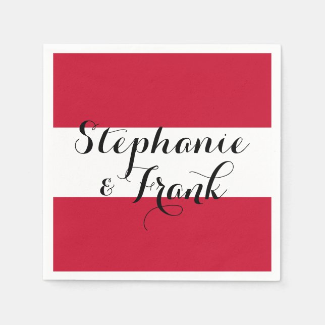 Austrian Flag Colors Wedding Napkins (Front)