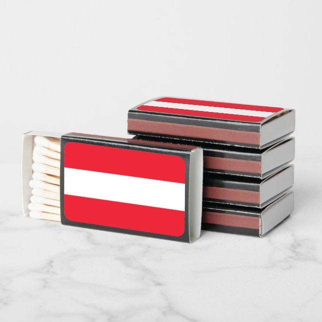 Austrian Flag, Flag of Austria Matchboxes (Stacked)