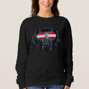 Austrian Flag Flat Coated Retriever Dog Austria Po Sweatshirt