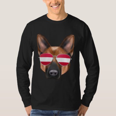 Austrian Flag German Shepherd Dog Austria Pocket T-Shirt