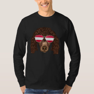 Austrian Flag Irish Water Spaniel Dog Austria Pock T-Shirt