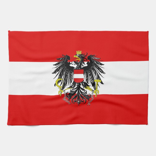 Austrian flag kitchen towel (Horizontal)